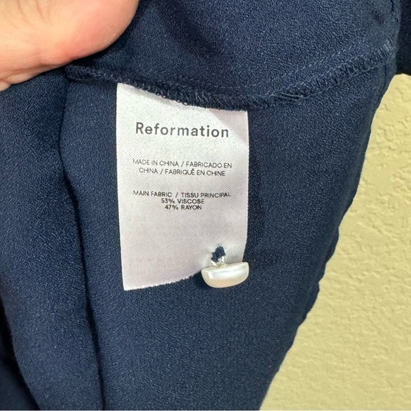 Reformation Women's Navy Lucian Mini Dress Size 2 Heart Button Preppy Party 90's - Picture 13 of 13